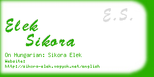 elek sikora business card